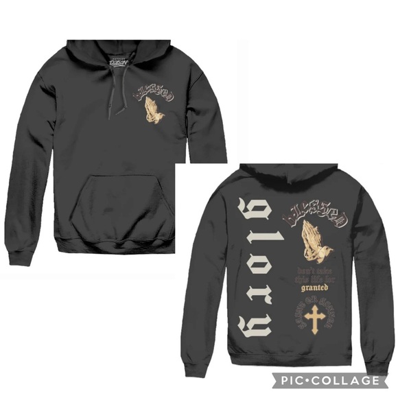 Popular Poison Black Graphic Hoodie ‘BLESSED’ - Picture 1 of 7